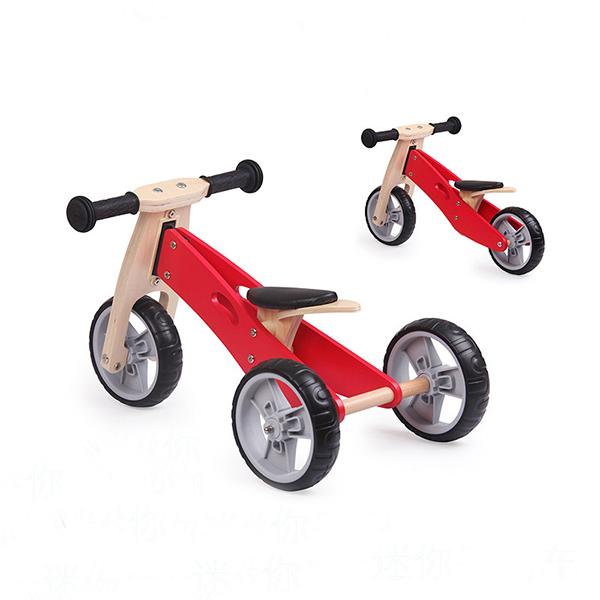 2 in 1 wooden tricycle