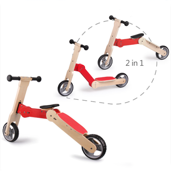 2 in 1 wooden Scooter