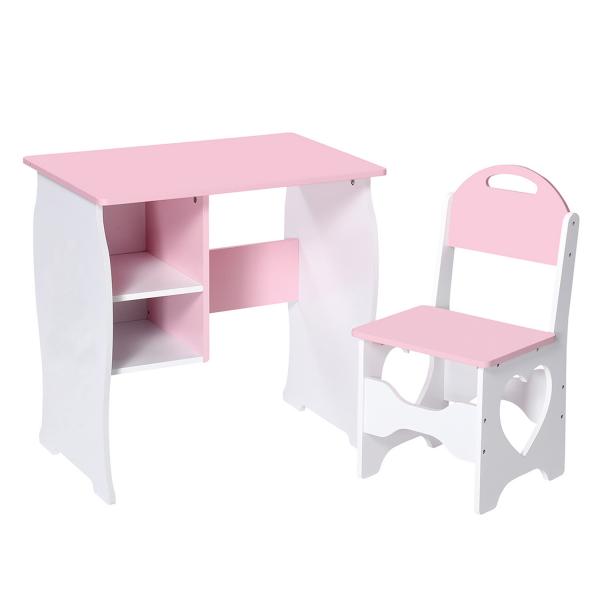 Wooden Pink Table and chair